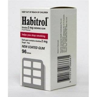 Habitrol Nicotine Quit Smoking Gum, 2mg, Fruit flavor coated gum. 96 