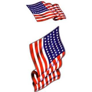 4 pack, 3x5 Inch American Flag Decals   Static Cling 