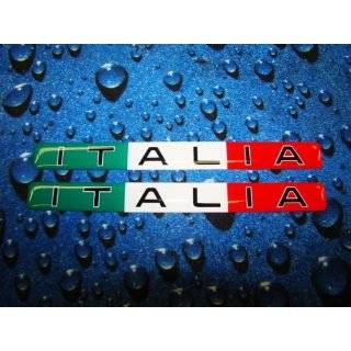 ITALY (ITALIA) WIDE FLAG 3D DOMED Decal Sticker (2pcs)