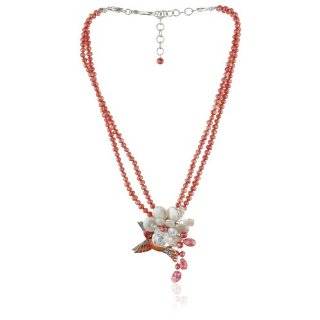 Karen London Natural Stones Flower Daisy Frog Necklace: Jewelry 
