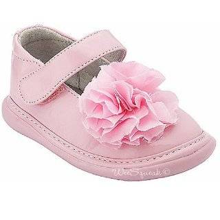  Wee Squeak Baby Toddler Girls White Ankle Strap Peony Dress Shoes 