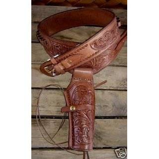 NEW Brown Single Western Genuine Leather Holster Cowboy Rig 22 Cal 