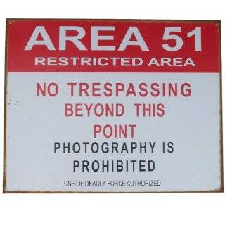 US Area 51 No Trespassing Tin Sign