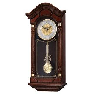 Seiko Wall Pendulum Clock Dark Brown Solid Oak Case with Hand Rubbed 