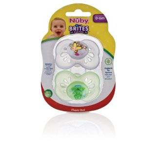  Nuby Brite Pacifier, 6 Months and Above, Colors May Vary 
