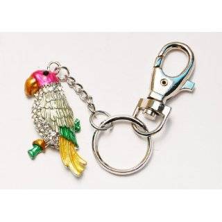 Colorful Neon Tropical Crystal Rhinestone Painted Parrot Bird Clip 