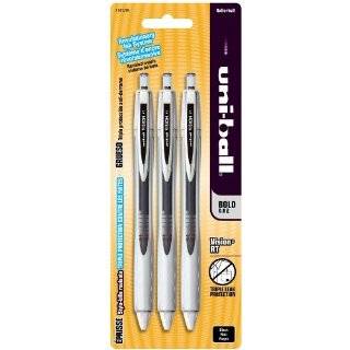 uni ball Vision RT Retractable Bold Point Roller Ball Pens, 3 Black 