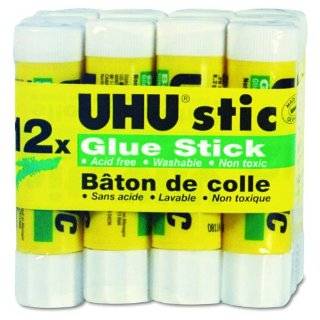 UHU Stic Permanent Clear Application Glue Stick, 0.29 oz, 12 Sticks 