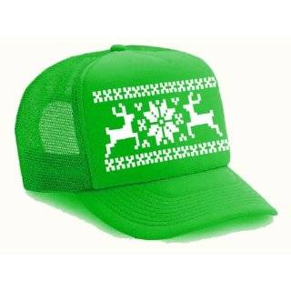   Snowflake Mesh Trucker Hat Cap Ugly Sweater Christmas X Mas Clothing