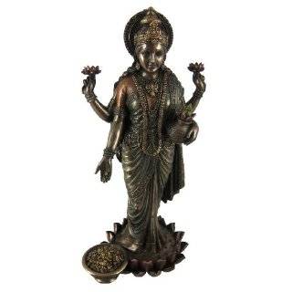  Bronzed Finish Lakshmi Hindu Goddess Statue Laxmi