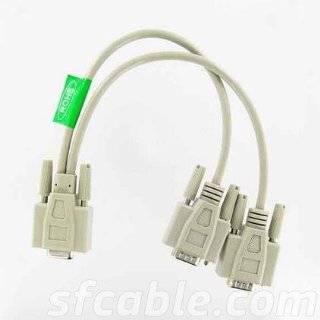  DB9 Male to 2 Female Serial Rs232 Splitter Cable 12 Inch 