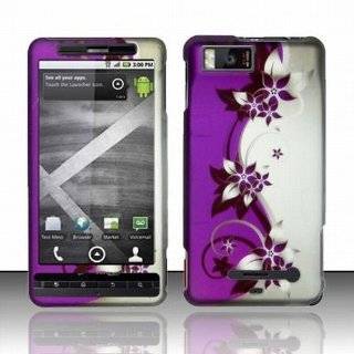 Verizon Motorola Droid X2 Accessory   Blossoming Purple Violet Flower 