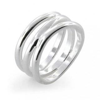 Bling Jewelry Elsa Peretti Wave Three Row Sterling Silver Ring