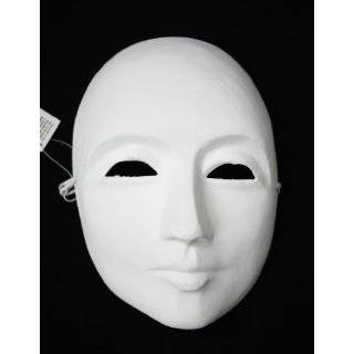    Unpainted Paper Mache Mardi Gras Blank Face Mask: Toys & Games