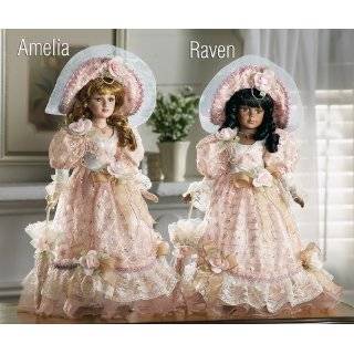 Victorian Doll In Pink Ruffled Dress Raven By Collections Etc