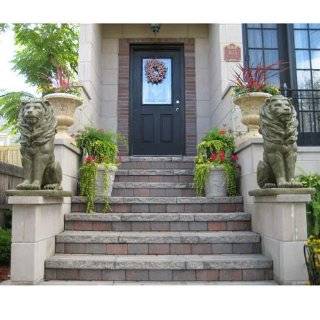 Guardian Entryway Lions Solid Cast Stone Made in USA Lion Statues
