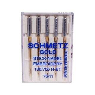 Schmetz Gold Titanium Embroidery Needles Size 75/11