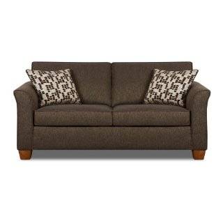  Simmons Umber Brown Leather Loveseat