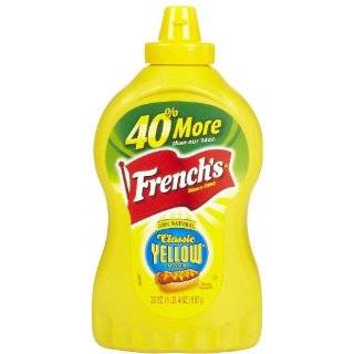 Frenchs Mustard Yellow Squeeze, 20 Ounce Jars (Pack of 6)  