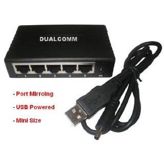 Dualcomm DCSW 1005 USB Powered 5 Port 10/100 Fast Ethernet Switch TAP 
