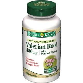 Natures Bounty Natural Whole Herb Valerian Root, 450mg, 100 Capsules 