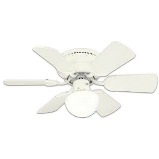   41 5968 Arcadia 30 Inch Flush Mount Ceiling Fan, White or Bleached Oak