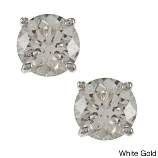 14k Gold 3/4ct TDW Clarity enhanced Diamond Stud Earrings (J K, SI1