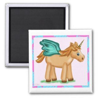 Magical Winged Unicorn Flying High Magnet