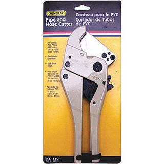 General Tools One Handed Plastic Pipe and Hose Cutter, 1/8   1 5/8 Outer Diameter