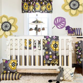 Glenna Jean Baby Girl Grey Yellow Hawaiian Crib Nursery Bedding Cot Quilt Set