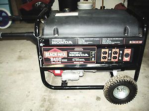 Honda Black Max 8125 Portable Generator 6500 Running Watts Honda Gx390 13hp