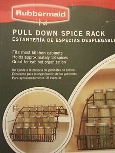Rubbermaid 8020 Pull Down Spice Rack Holder New In Box Holds 18 Spices