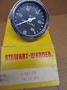 Vintage Stewart Warner Oil Pressure Gauge Mechanical D 691 CB