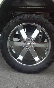 24'' Chrome Wheels 37'' Mud Tires 24S 24 inch Rims 37S 37 Inch