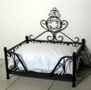 Dog Bed Cat Pet Wrought Iron Black Crown