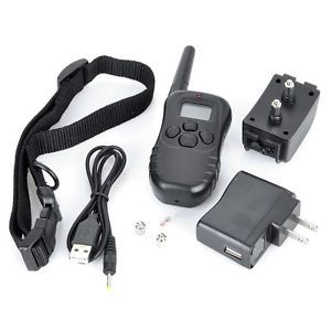 Rechargeable LCD 100LV Level Shock Vibra Remote 1 Dog Training Collar Set 1 to 1