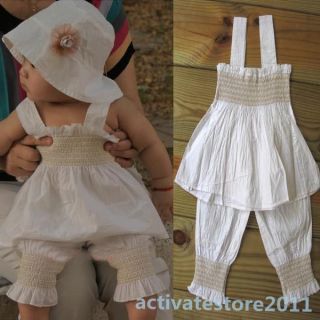 Baby Girls Kids Ruffled Top Pants Hat Set 3 Pieces Outfit Costume Clothes 0 3Y