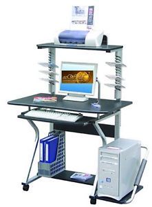 Deluxe Ergonomic Multi Level Computer Desk Workstation Graphite