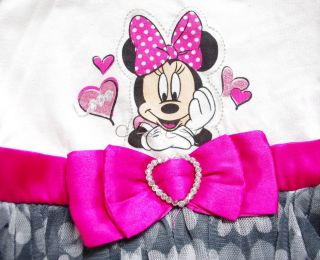 Girls Kids Sz 3 4Y Minnie Mouse Costume Top Heart Tutu Skirt Dress UPS Outfits