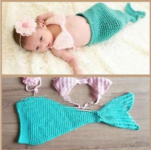 Cute Baby Girl Toddler Infant Mermaid Costume Set Photo Photography Prop L40