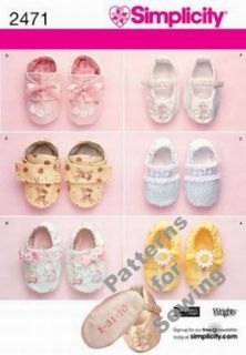 Pattern Sewing Simplicity Toddler Infant Baby Girl Boy Shoes Slippers New