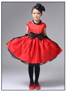 Red Cute Kids Girls Princess Dress Formal Party Dress FOR12 18 Month Size 90 C10