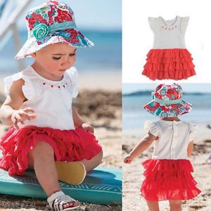 New Infant Baby Girl Dress One Piece Tutu Ruffle Chiffon Clothing Outfit 0 36M