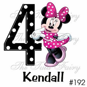 Birthday Minnie Mouse Age Personalized Shirt Baby Toddler Child 1st 2 3 4 5 6 7