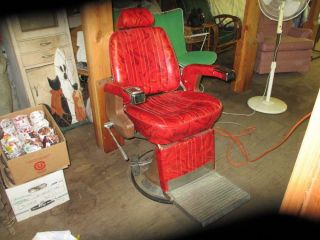 Antique Tattoo Chair Red Retro Koken Brand Ashtray Electric Barber Beauty Salon