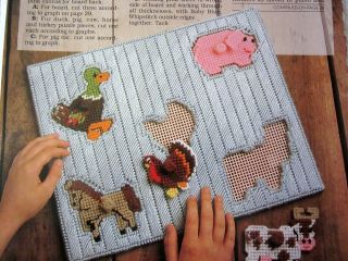 Barnyard Puzzle" Childrens Educational Plastic Canvas Pattern