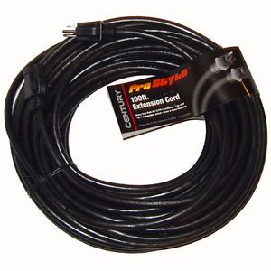 100 ft Heavy Duty Electric Extension Power Cord 12 Gauge Electrical Cable Black