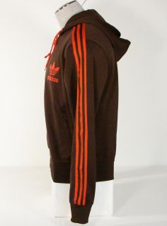 Adidas Originals Trefoil Hooded Track Jacket Brown Hoodie Mens