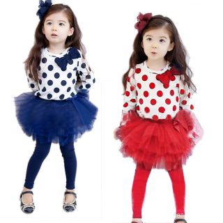 Loved Hot Baby Toddler Girl Kids Clothes Set Dress Top Leggings Skirt 2013 New