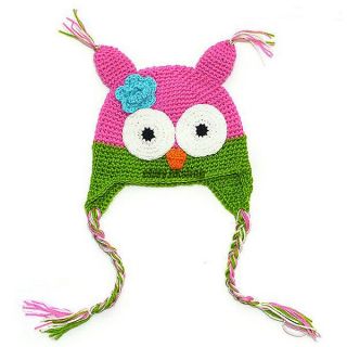 Cute Baby Girls Boys Toddler Crochet Knitted Warm Winter Cap Beanie Earflap Hat